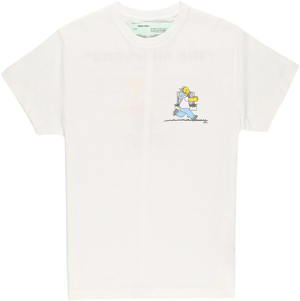 OFF-WHITE Homer and Bart Simpson T-Shirt White/Multicolor Men's - SS19 - US