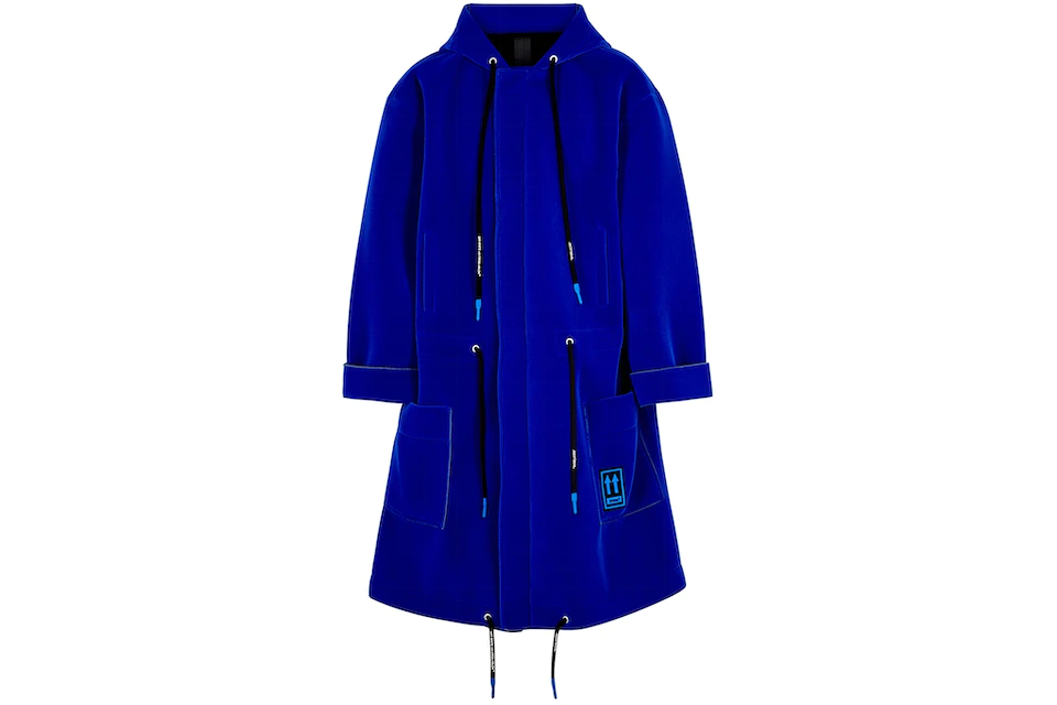 OFF-WHITE Hooded Parka Coat Cobalt Blue