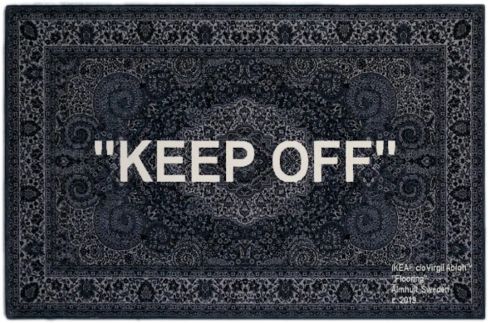 ヴァージル・アブロー × イケア「KEEP OFF」ラグ 200 × 300 cm グレー/ホワイト