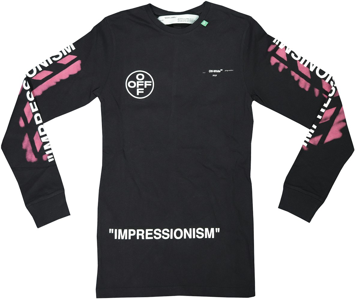'Impressionism' Diag Stencil Long Sleeve T-Shirt Black - SS19