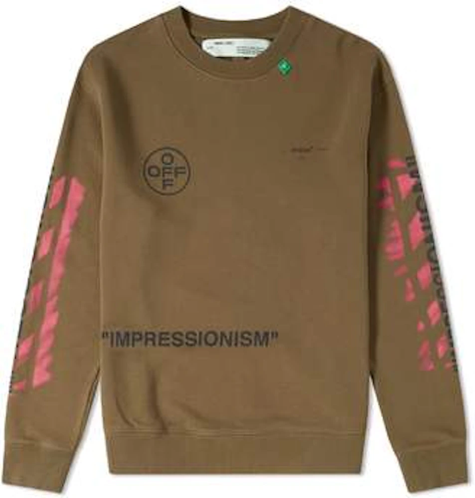 Due glas Stifte bekendtskab OFF-WHITE Impressionism' Diag Stencil Sweatshirt Army Green/Pink/Black -  SS19 - GB