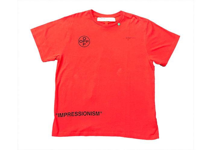 OFF-WHITE Impressionism Diagonal Stencil Tee Red