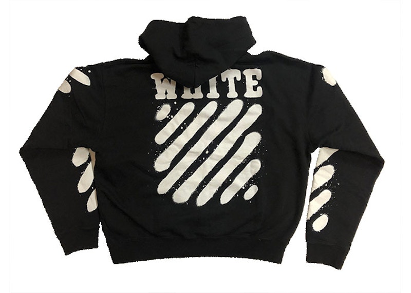 OFF WHITE Incomplete Spray Paint Hoodie Black Men s US