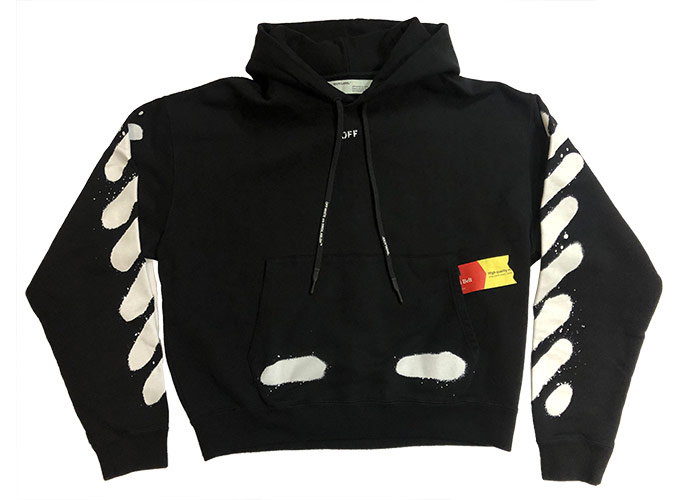 OFF-WHITE Incomplete Spray Paint Hoodie Black