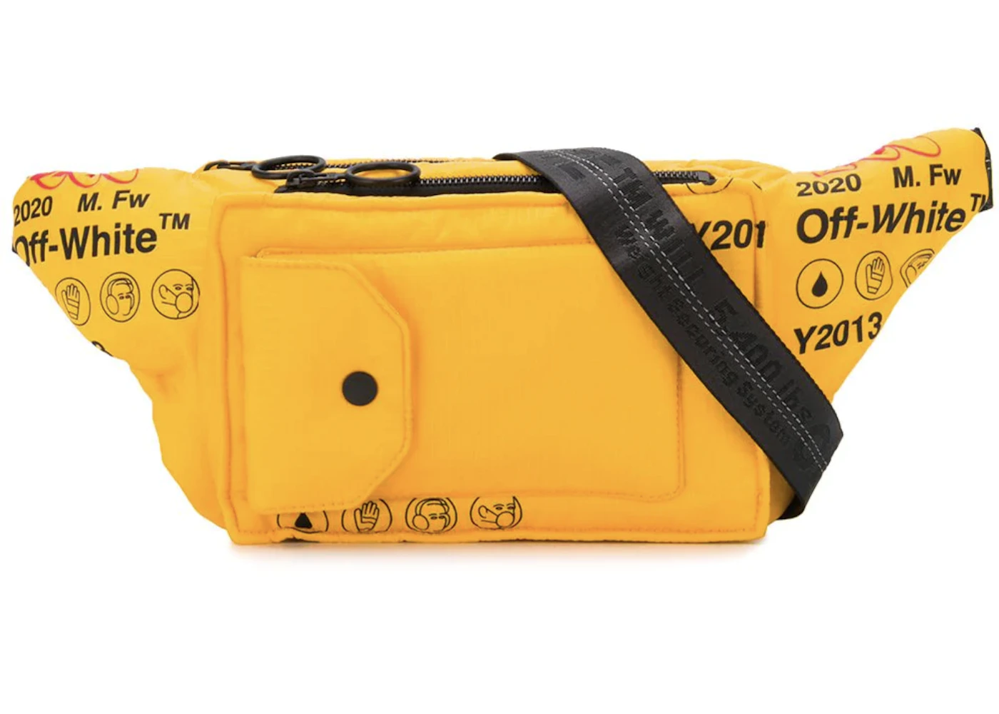 OFF WHITE Industrial Belt Bag Yellow Black in Nylon with Black
