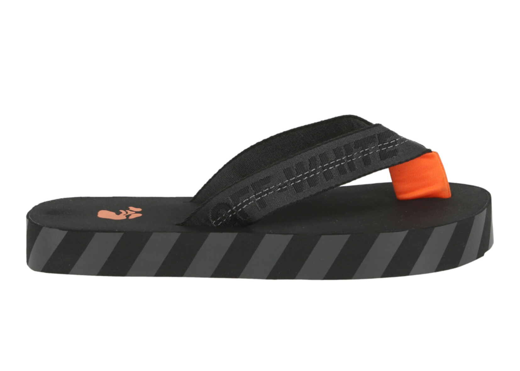 OFF-WHITE Industrial Belt Flip Flop Black Orange