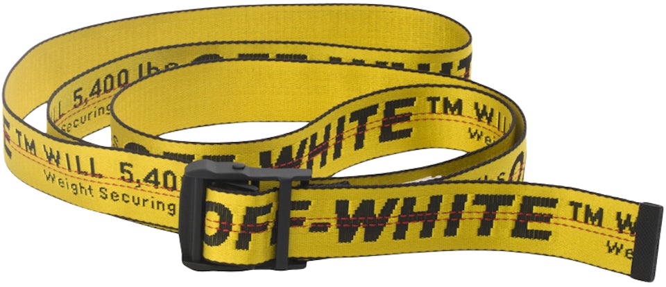 Off-White c/o Virgil Abloh Leather-trimmed Jacquard Bag Strap in Yellow