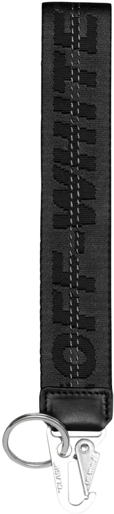 OFF-WHITE Logo Embellished Strap Industrial Keychain Black/Grey - SS21 - US