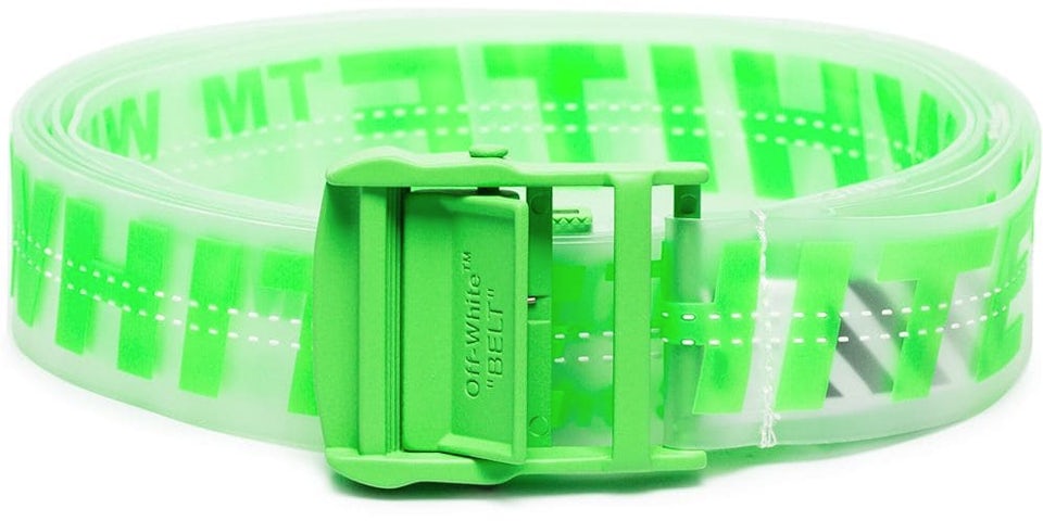 Off-White c/o Virgil Abloh Neon Green Industrial Logo Rubber Belt