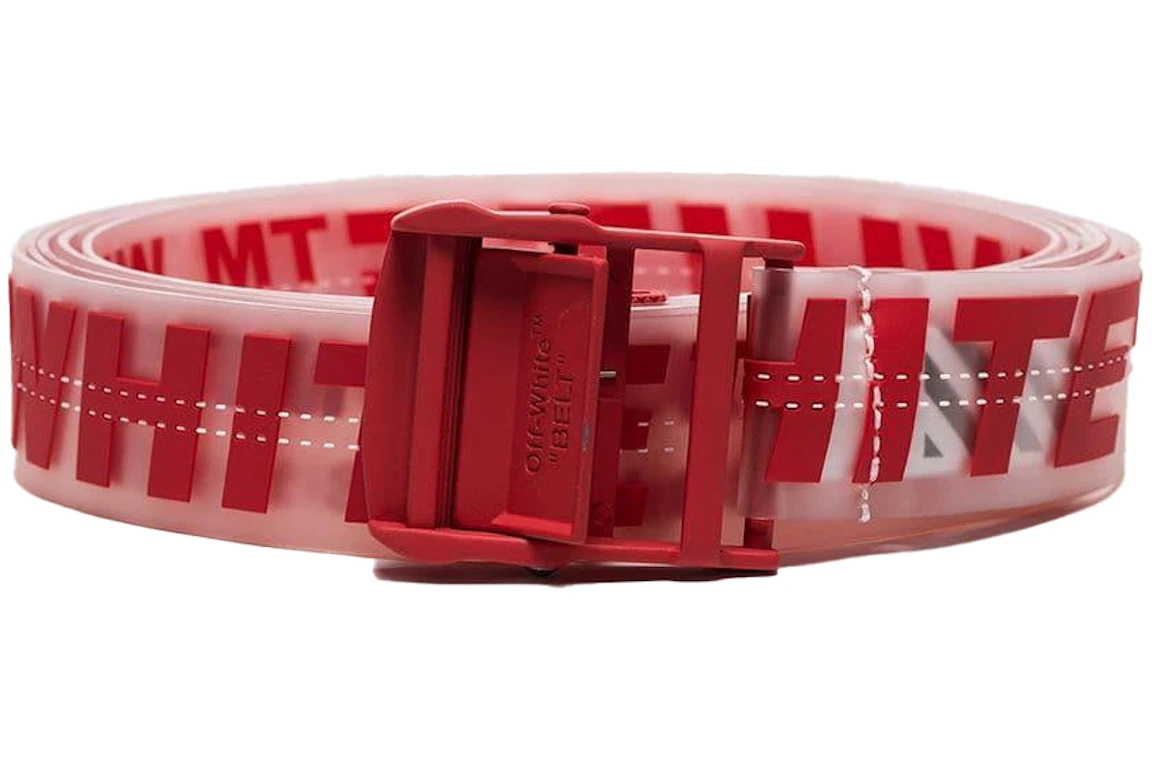 Off-White Industrial Logo Rubber Belt Red