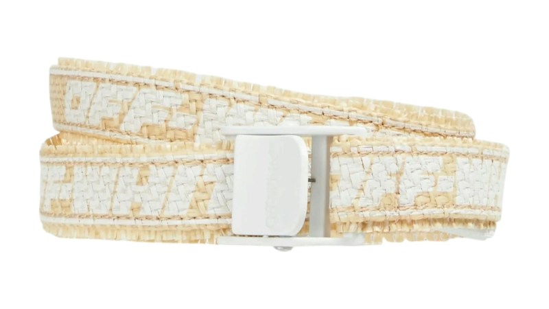 OFF-WHITE Industrial Printed Raffia Belt Beige