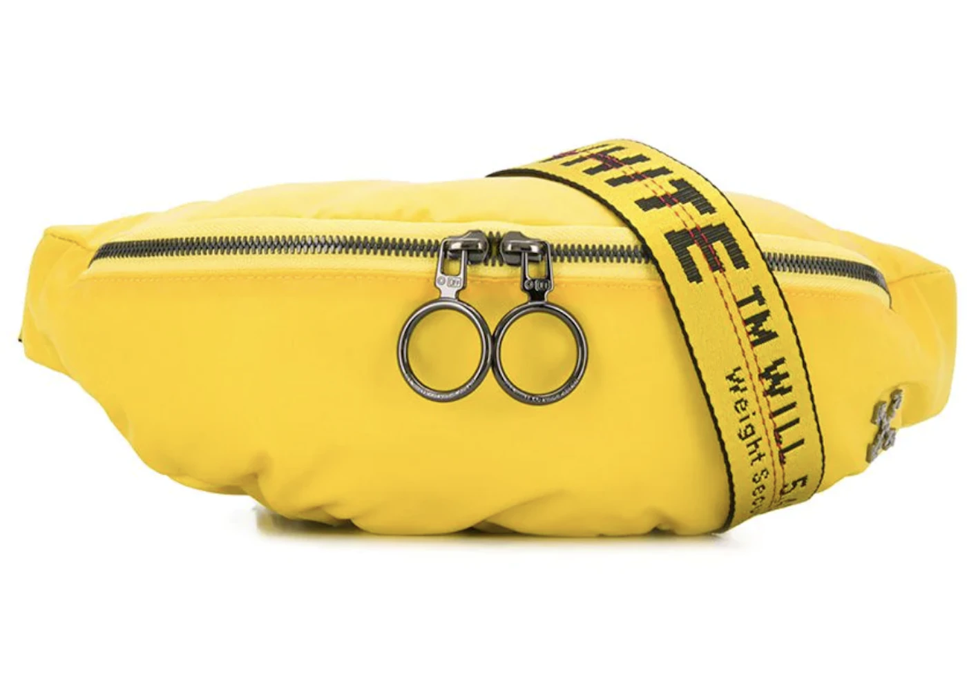 OFF WHITE Industrial Strap Belt Bag Yellow in Nylon with Ruthenium tone US