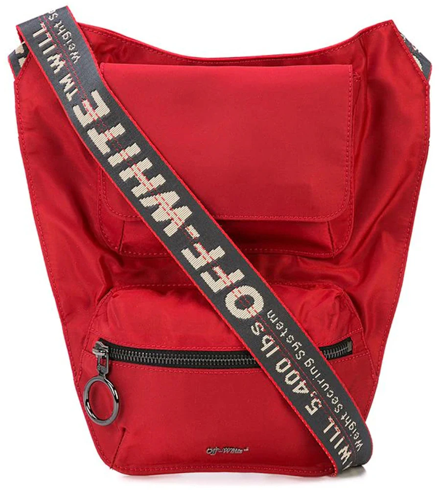 Off-white Men's Industrial Web Strap Keychain In 2000 Red