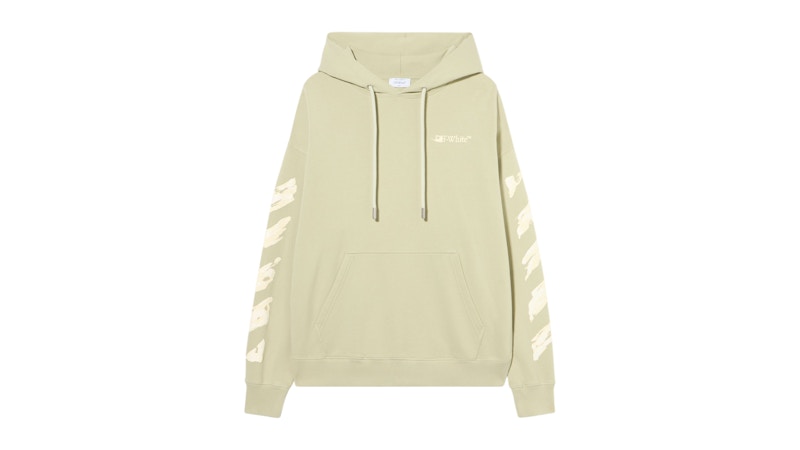 Men's OFFWHITE Ink Arrow Skate Hoodie in Alfaalfa/Double Cream