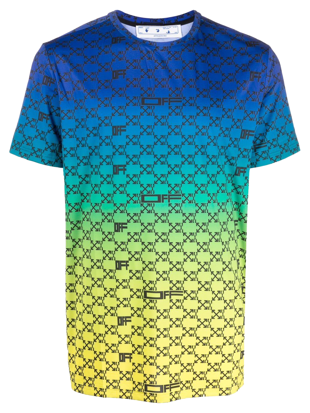 OFF-WHITE Iridescent All Over Arrows Monogram T-Shirt Blue/Yellow