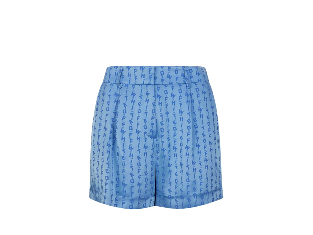Pre-owned Off-white Jacquard Logo Shorts Light Blue