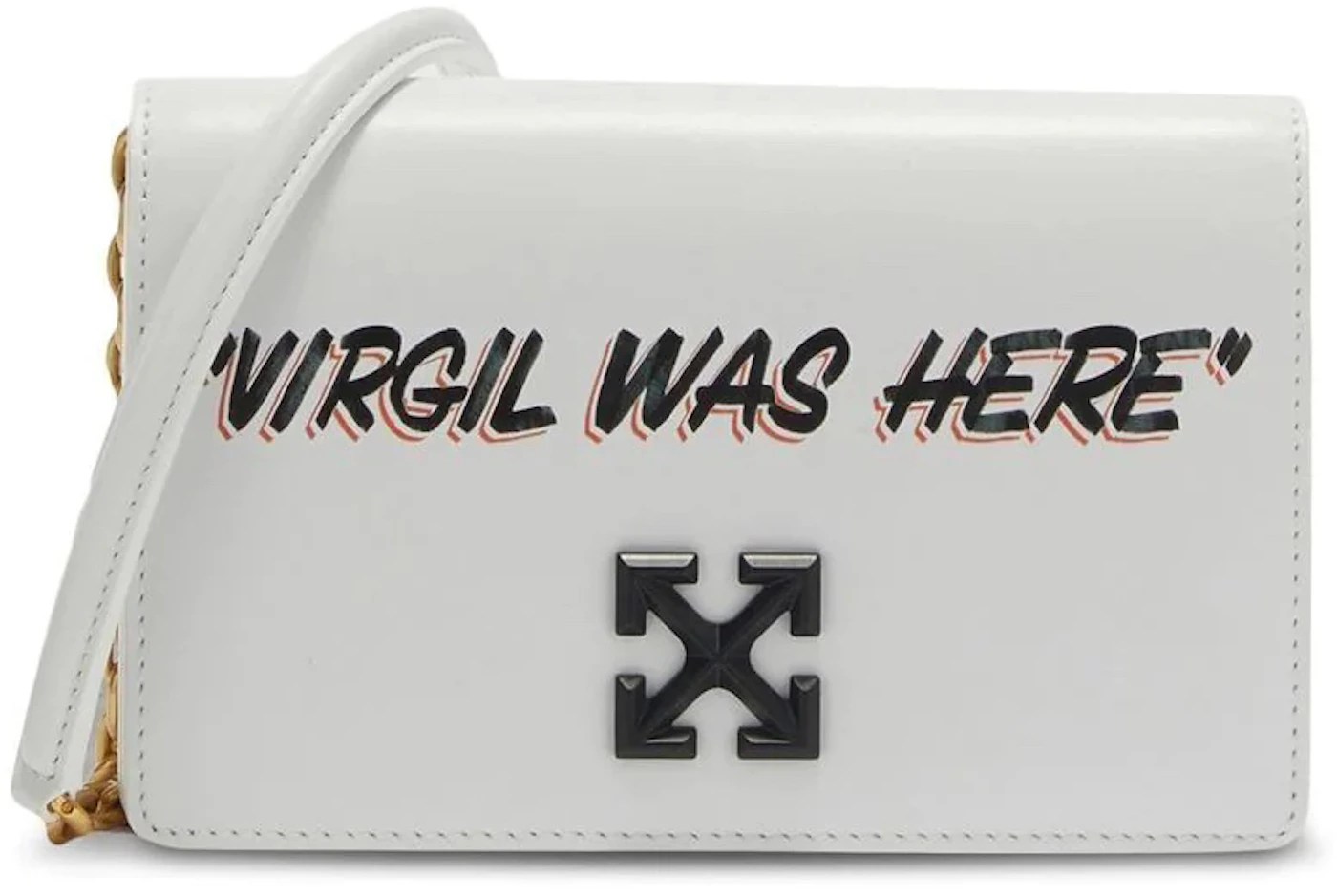 OFF-WHITE 1.4 Jitney Bag CASH INSIDE Black White in Leather with  Silver-tone - US