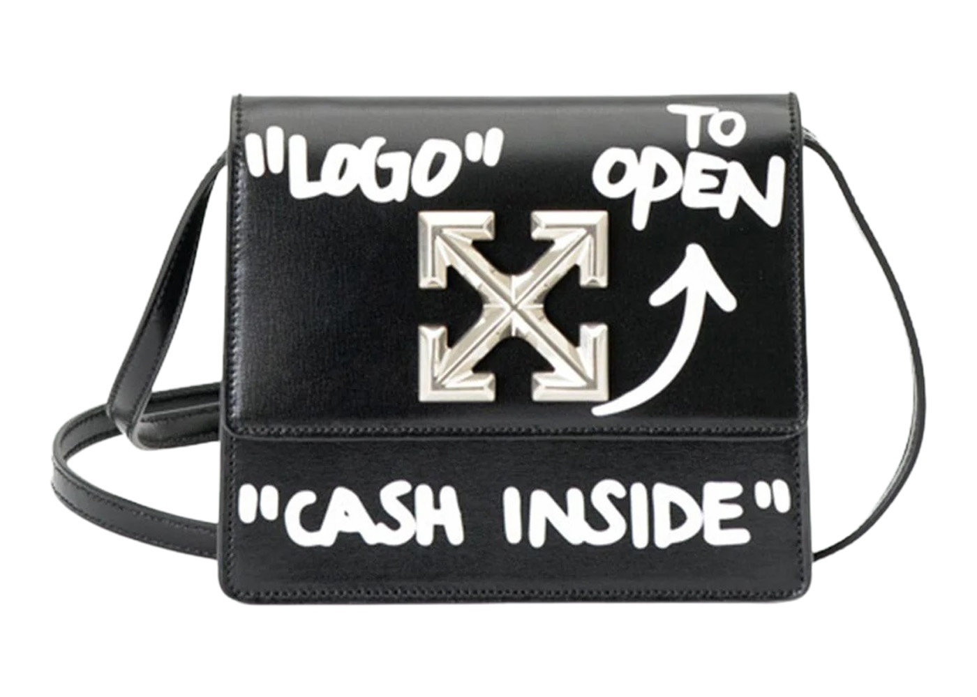 OFF WHITE Jitney 0.7 Bag Black in Gold Metal with Silver tone GB