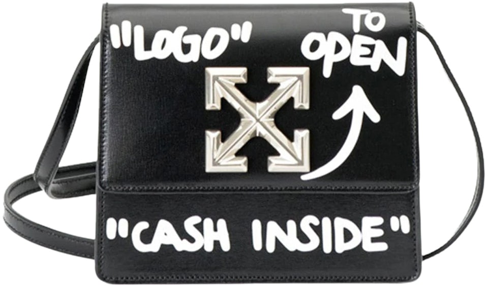 Off-White Jitney Cash Inside Crossbody Bag, White/Black
