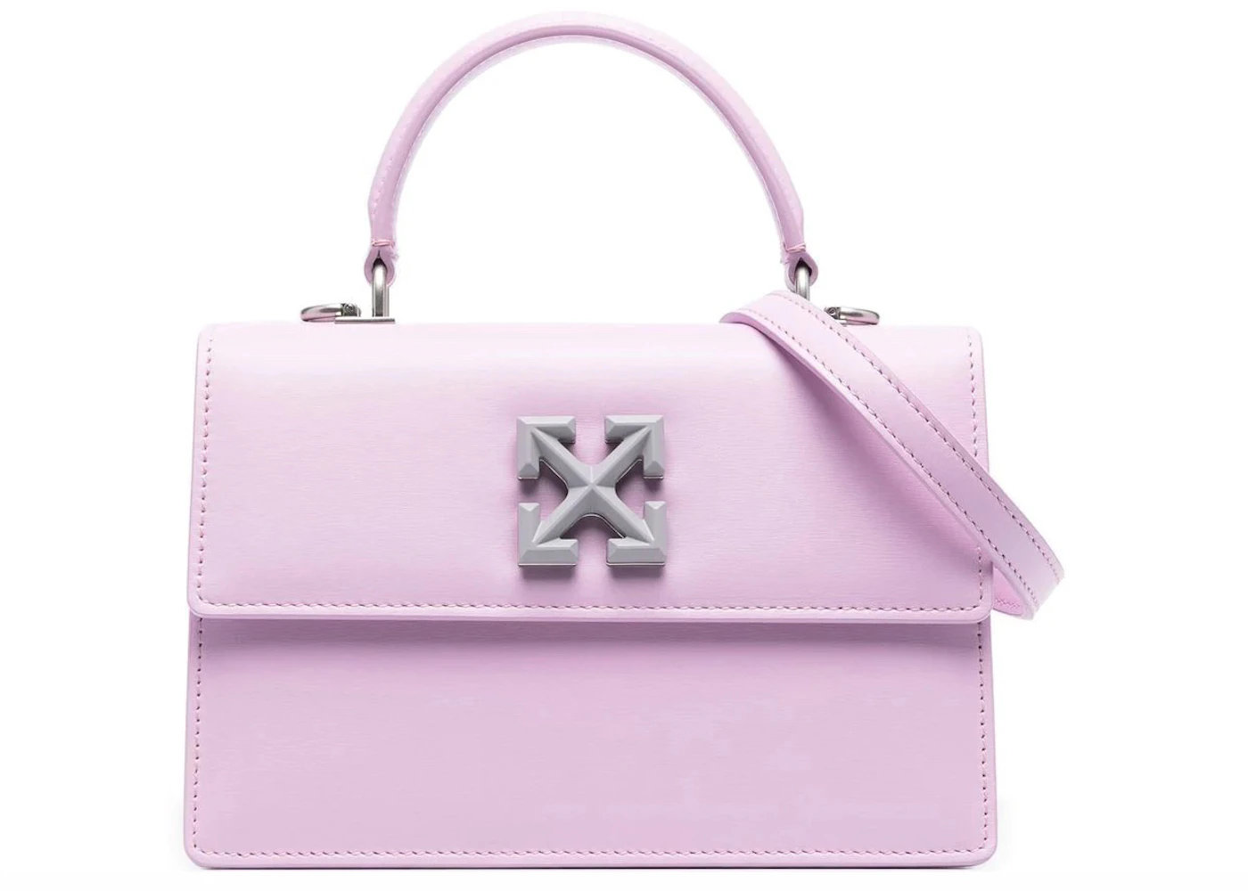 OFF-WHITE Jitney 1.4 Leather Tote Bag Lilac Purple in Calfskin Leather with  Silver-tone - US