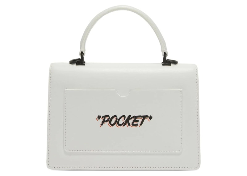 OFFWHITE Jitney 1.4 Quote Print Tote Bag White in Calfskin Leather US