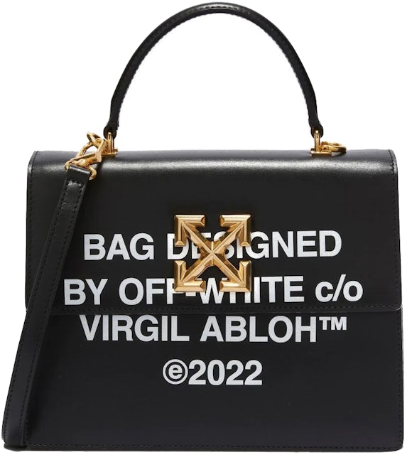 Off-White c/o Virgil Abloh Jitney 1.4 Leather Top Handle Bag in Black
