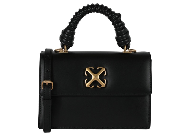 Pre-owned Off-white Women's Offwhite Jitney 2.8 Top Handle In Black