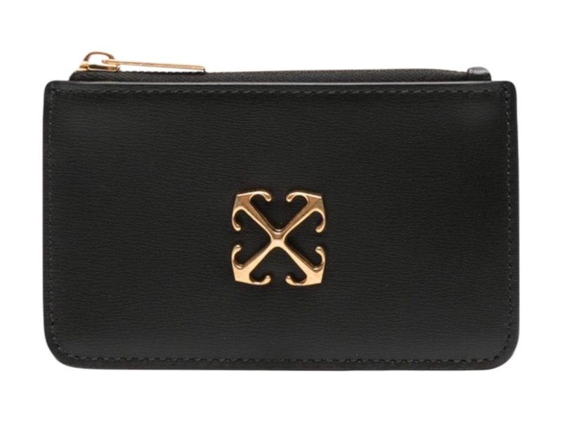 Pre-owned Off-white Men's Offwhite Jitney Zipped Card Case In Black
