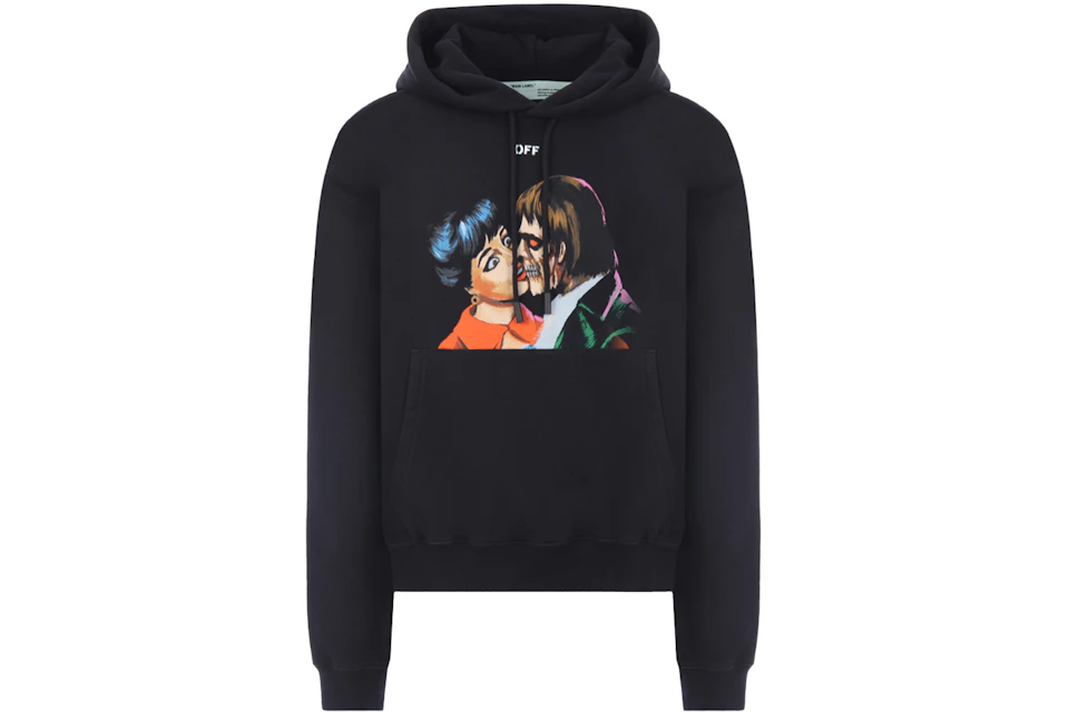 OFF-WHITE Kiss' Graphic Print Hoodie Black/Multicolor