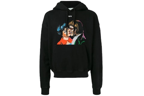 OFF-WHITE Kiss Over Printed Hoodie Black Men's FW21 US