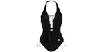 OFF-WHITE Lace-Up One Piece Swimsuit Black/White