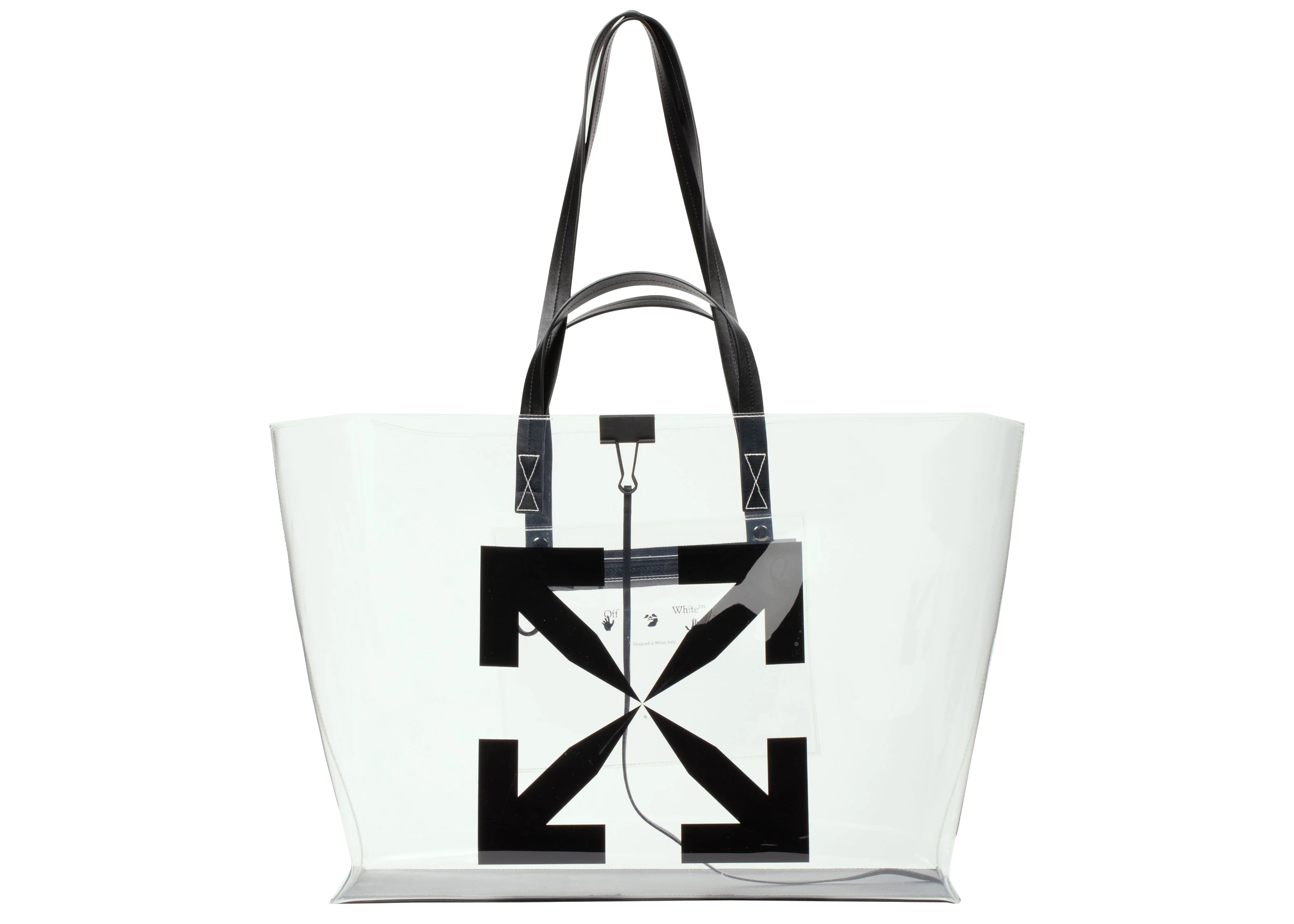 off white clear tote bag