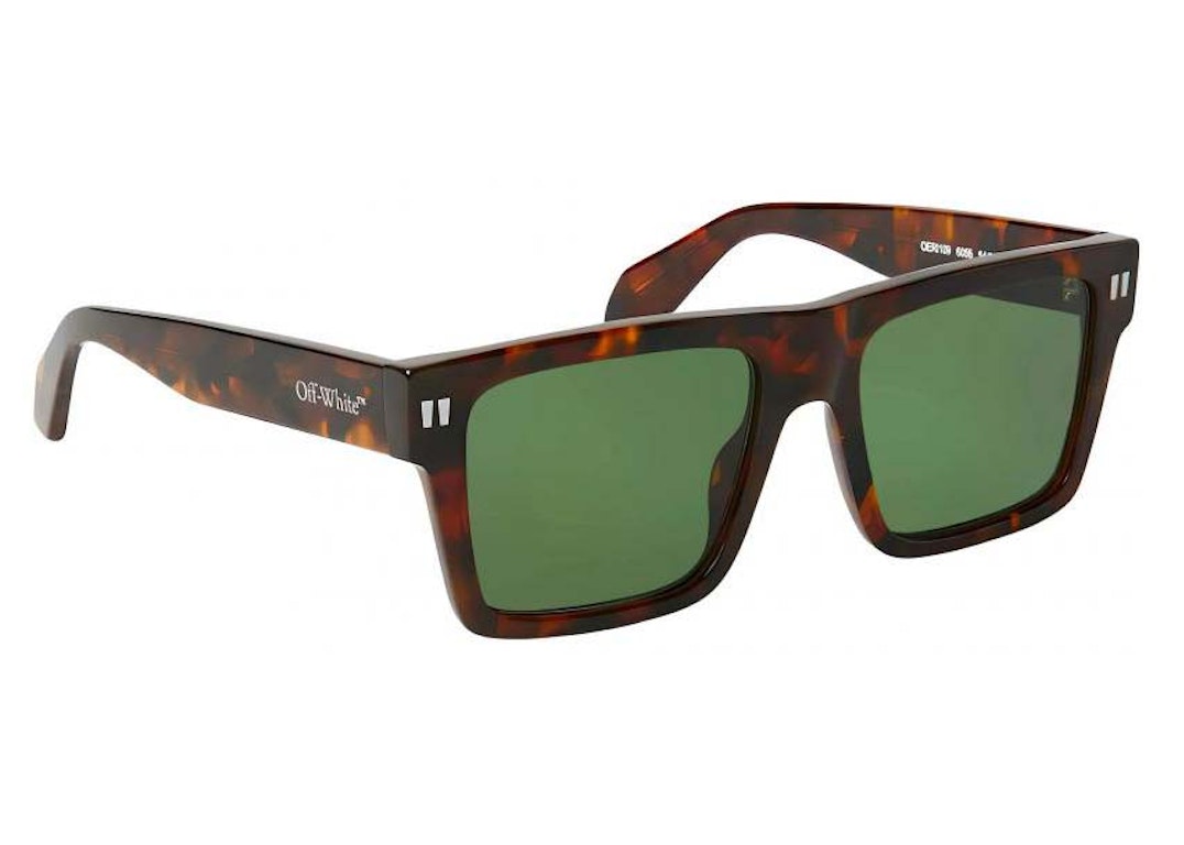 Pre-owned Off-white Lawton Sunglasses Havana/green (oeri109s24pla0016055)