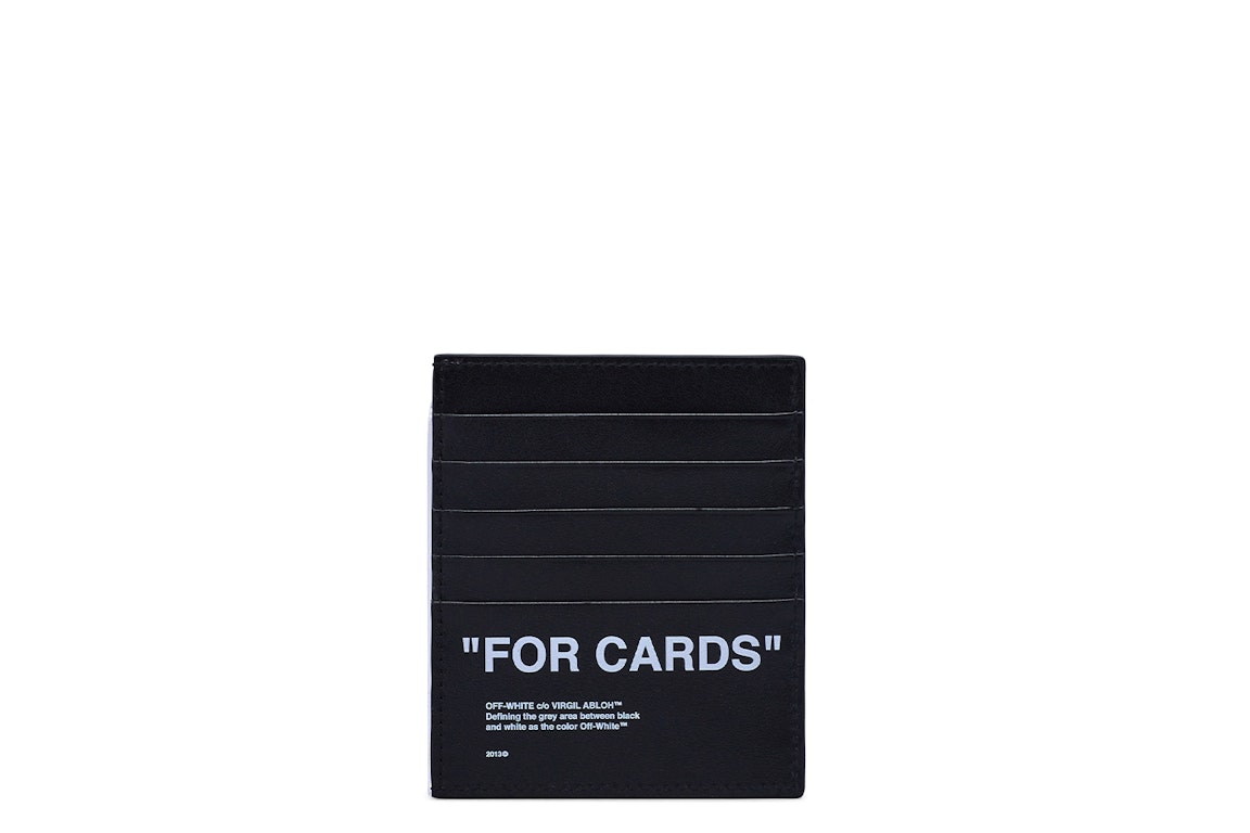 Pre-owned Off-white Leather Card Holder Black