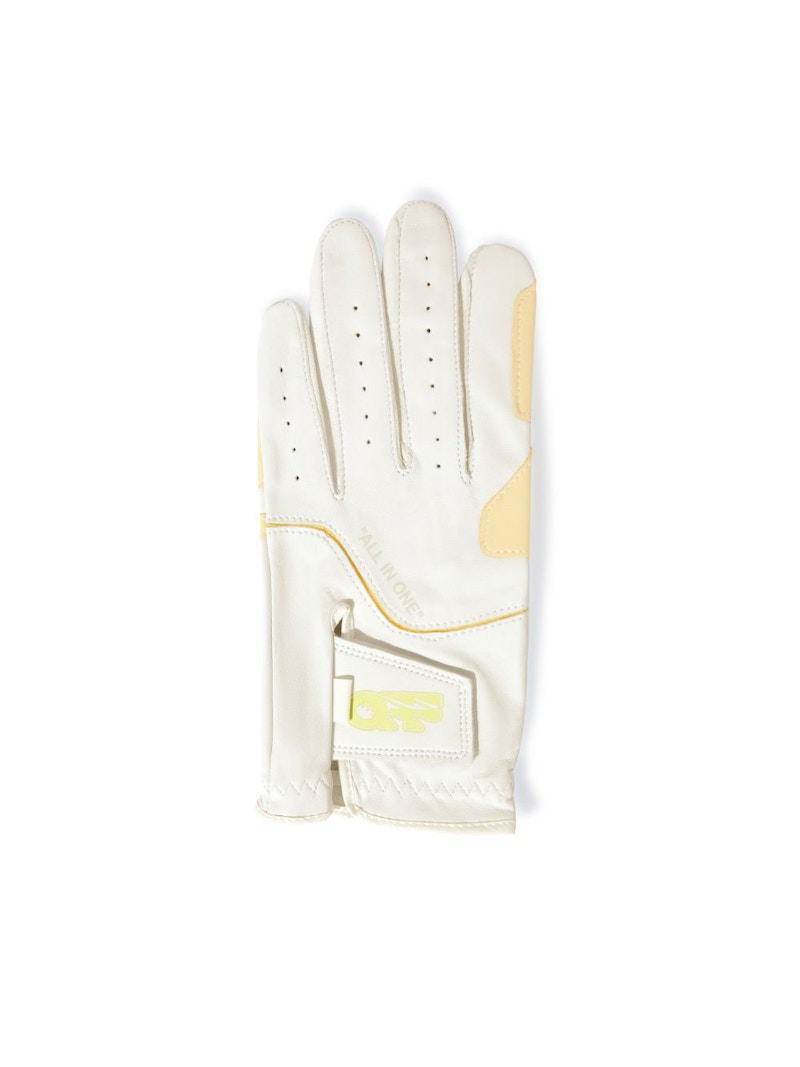 OFF-WHITE Leather Golf Gloves Gray/Yellow Men's - FW24 - US