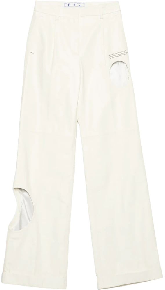 OFF-WHITE Leather Meteor Holes Formal Pants White - SS20 - US