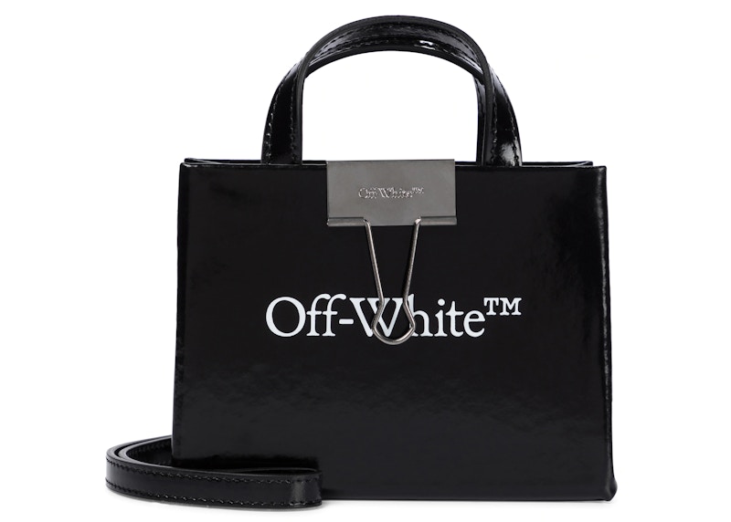 Off White Leather Tote Box Bag Black in Leather GB