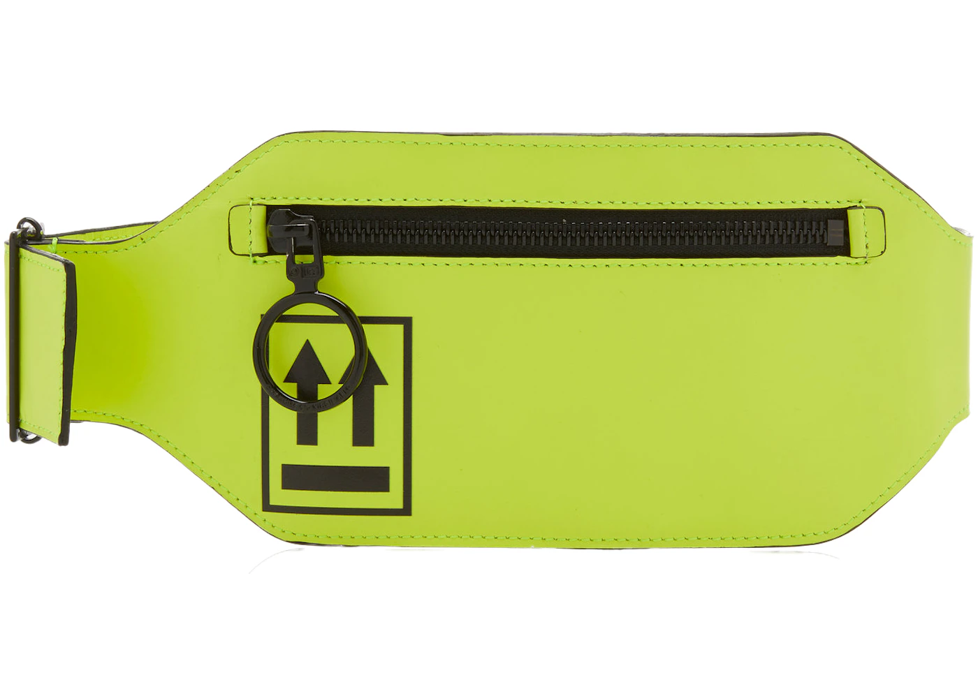 OFF-WHITE Leg Bag Fluo Yellow in Leather with Black-tone - US