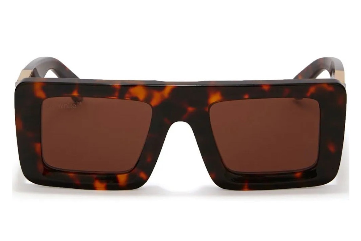 Pre-owned Off-white Leonardo Sunglasses Havana (oeri049f22pla0016064)