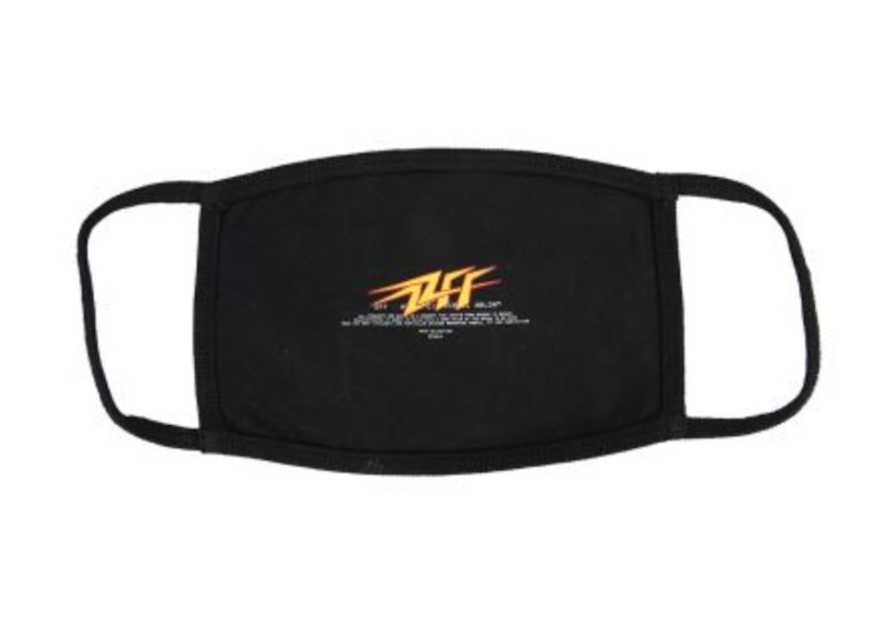 OFF-WHITE Lightning Logo Print Face Mask Black