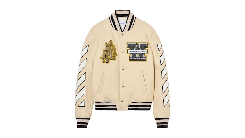 OFF-WHITE Lion Wool Varsity Jacket Frozen Dew Men's - SS26 - US