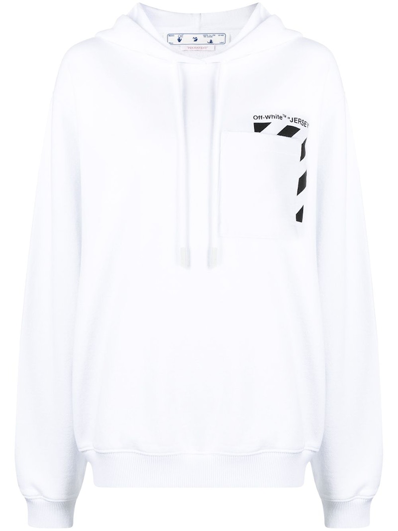 Pre-owned Off-white Women's Off Logo Design Hoodie In White