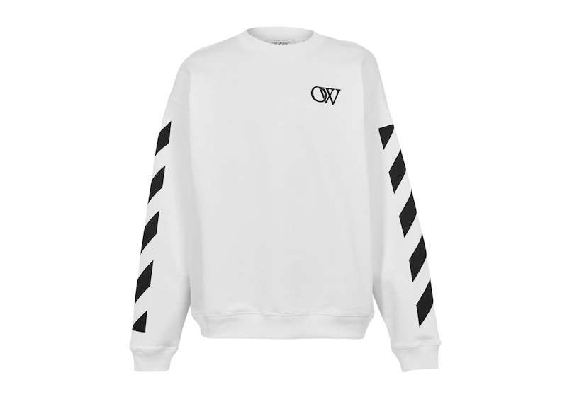 OFF- Logo Diagonal Stripes Sweatshirt Wit