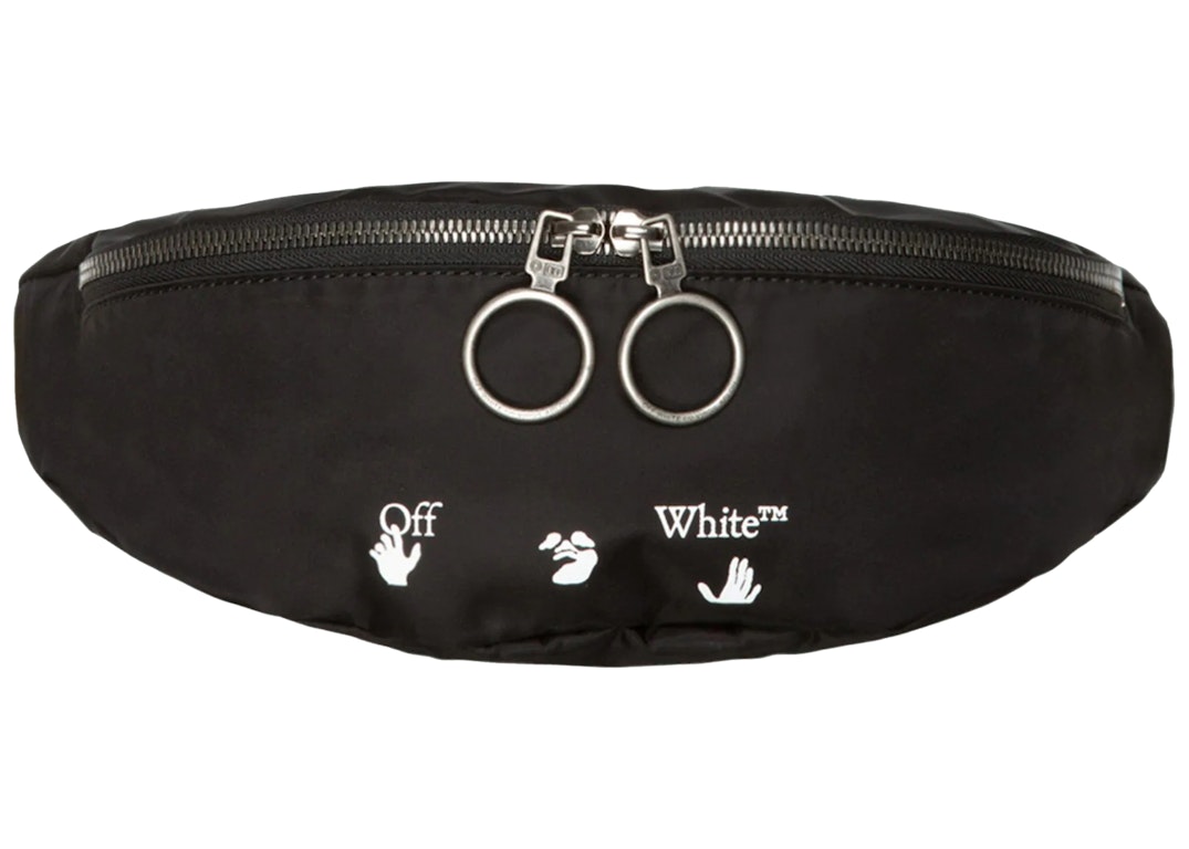 Pre-owned Off-white Ow Logo Nylon Belt Bag Black