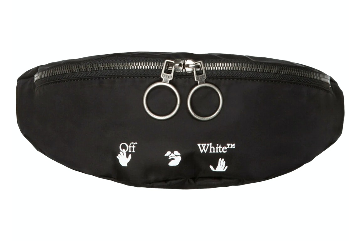 Pre-owned Off-white Ow Logo Nylon Belt Bag Black