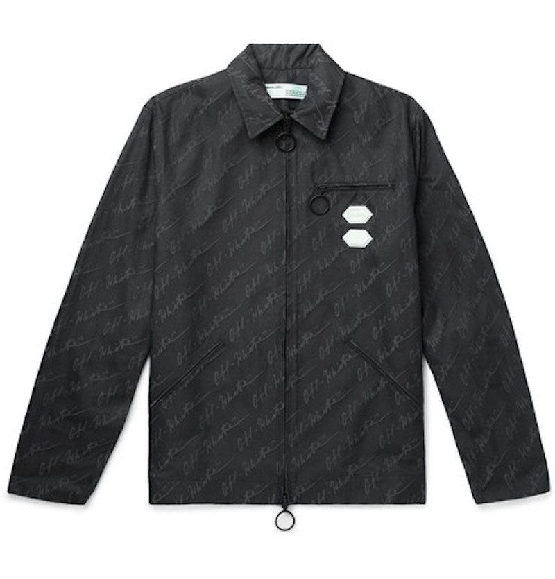 OFF-WHITE Logo Print Canvas Jacket Black