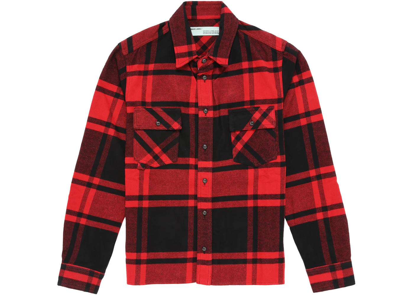 Flannel Red Off White Plaid Shirt OFF-WHITE 13 RED FLANNEL SHIRT