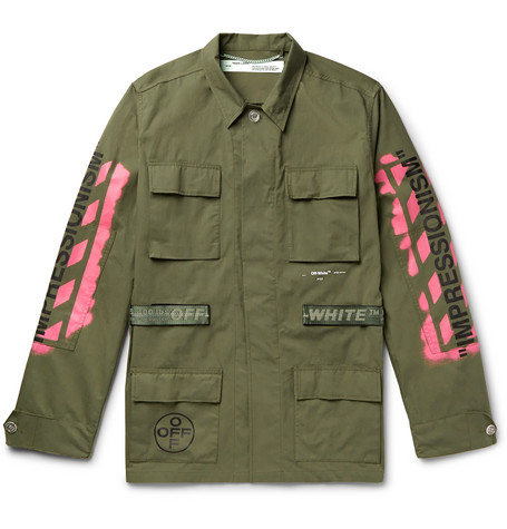 OFF-WHITE Logo Print Military Jacket S
