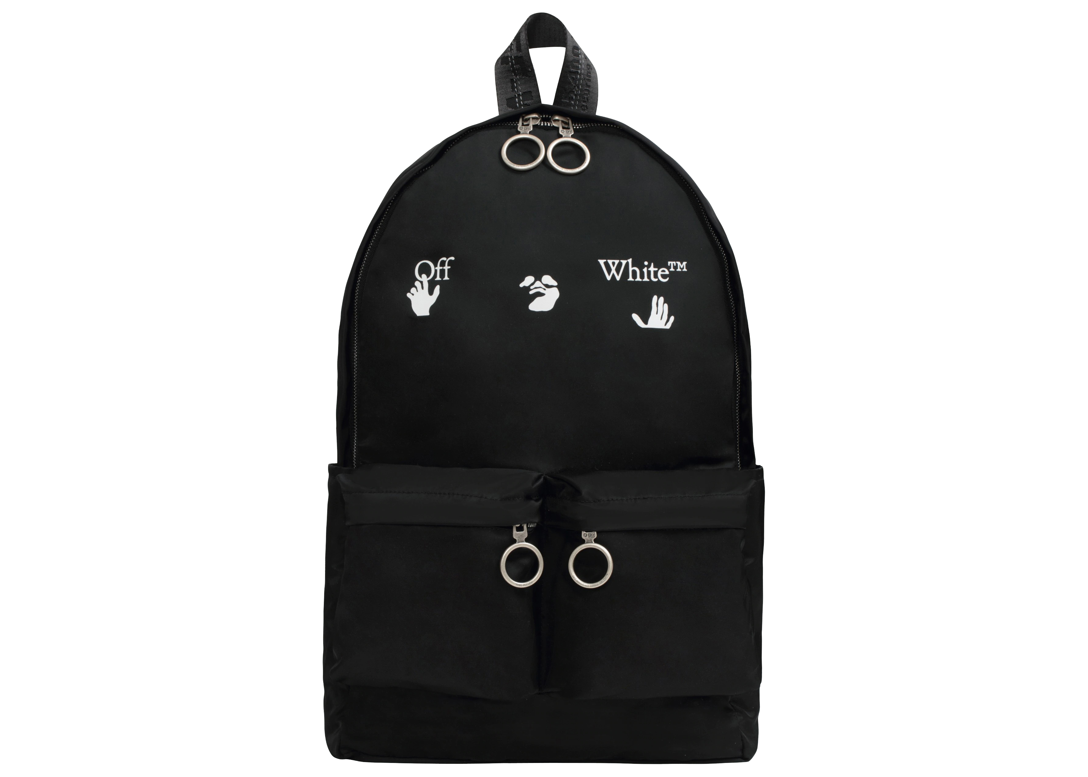 OFF-WHITE Logo Quote Backpack Black/White in Polyamide - JP