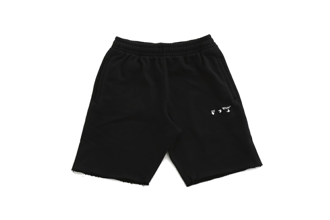 Pre-owned Off-white Logo Sweat Shorts Black/white